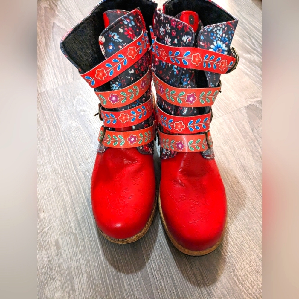 Pleather fashion boots